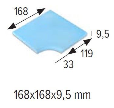 16,8x16,8 cm Bullnose negatív sarok elem (több színben) oldalán kerekített medence csempe 16,8x16,8 cm Bullnose negatív sarok elem (több színben) oldalán kerekített medence csempe