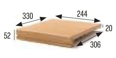 25x33 GRES NATURAL SARKOS LÉPCSŐ BELÉPŐLAP TERMÉSZETES